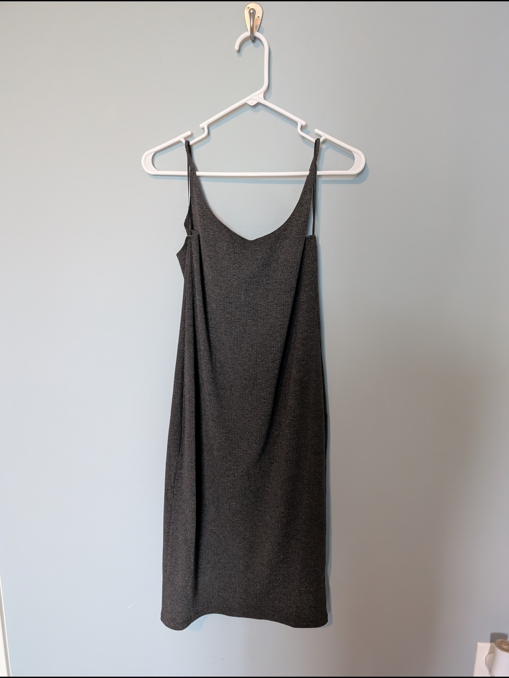 H&M Charcoal Gray Slip Midi Dress